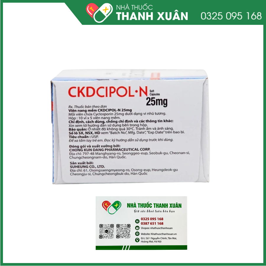Ckdcipol-N 25mg ngăn ngừa thải bỏ mảnh ghép trong ghép tạng